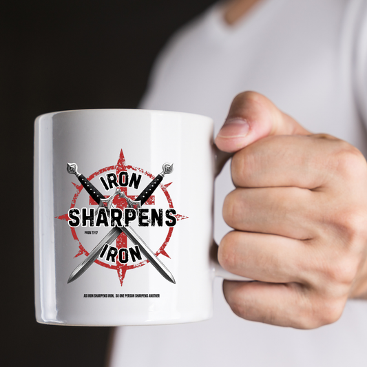 Double sided Iron Sharpens Iron Coffee Mug
