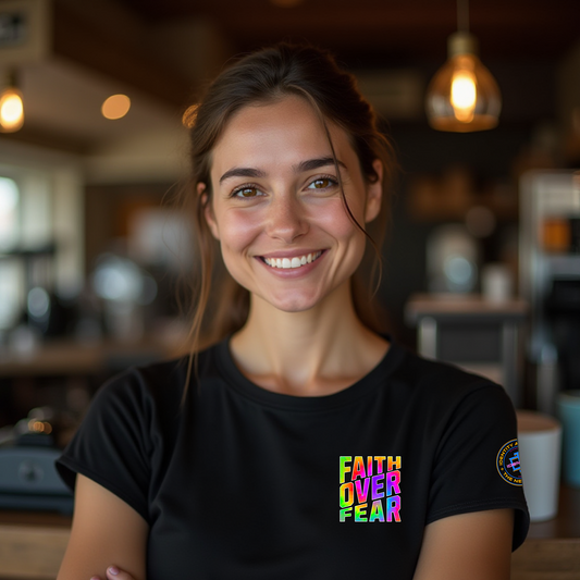 Ladies Tie Dye Cotton Faith Over Fear T