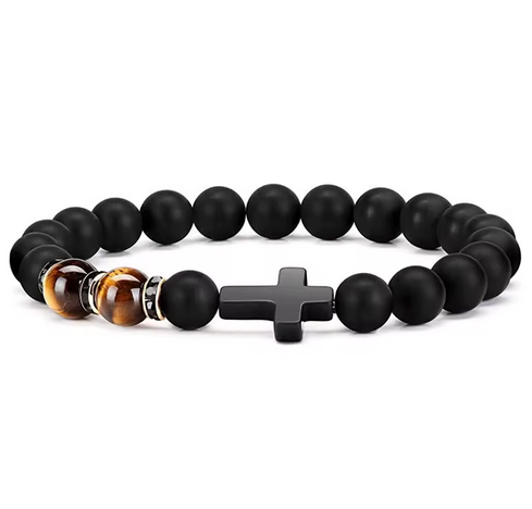 Unisex Beaded Cross Bracelet