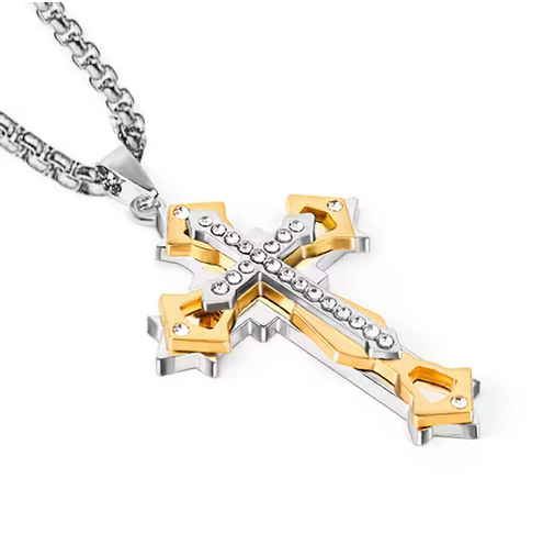 Large Zircon Cross Pendant Necklaces