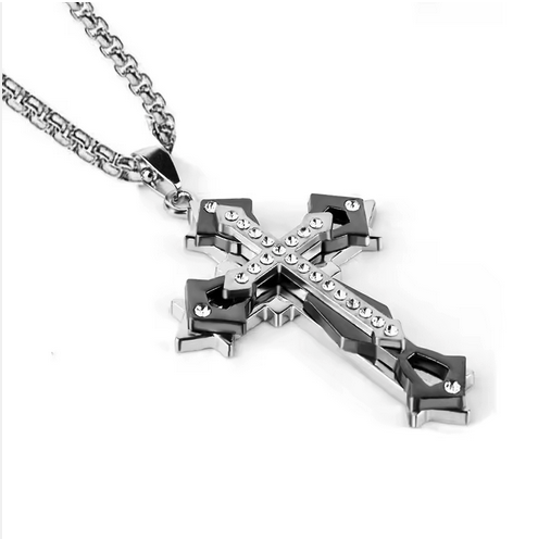 Large Zircon Cross Pendant Necklaces