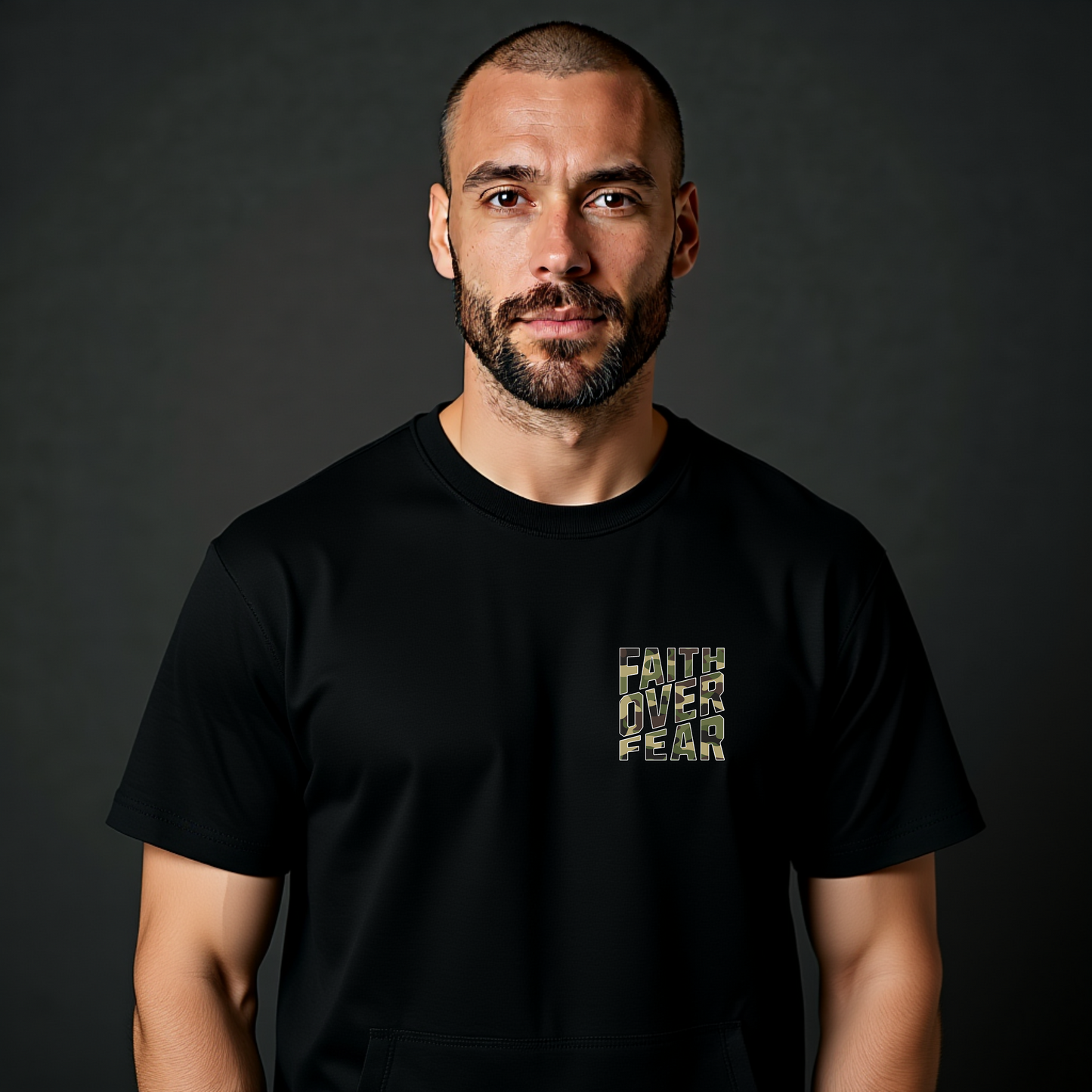 Mens Faith Over Fear Cammo Print Ts