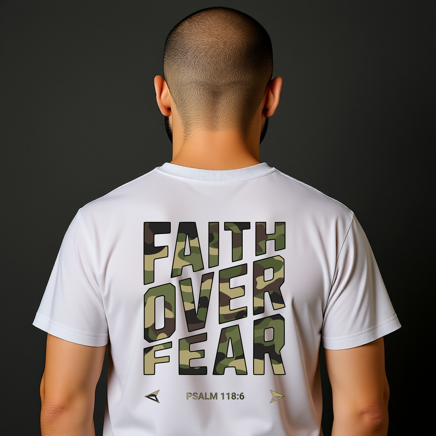 Mens Faith Over Fear Cammo Print Ts