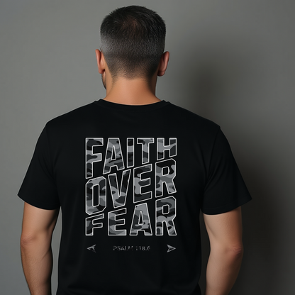 Mens Faith Over Fear Cammo Print Ts