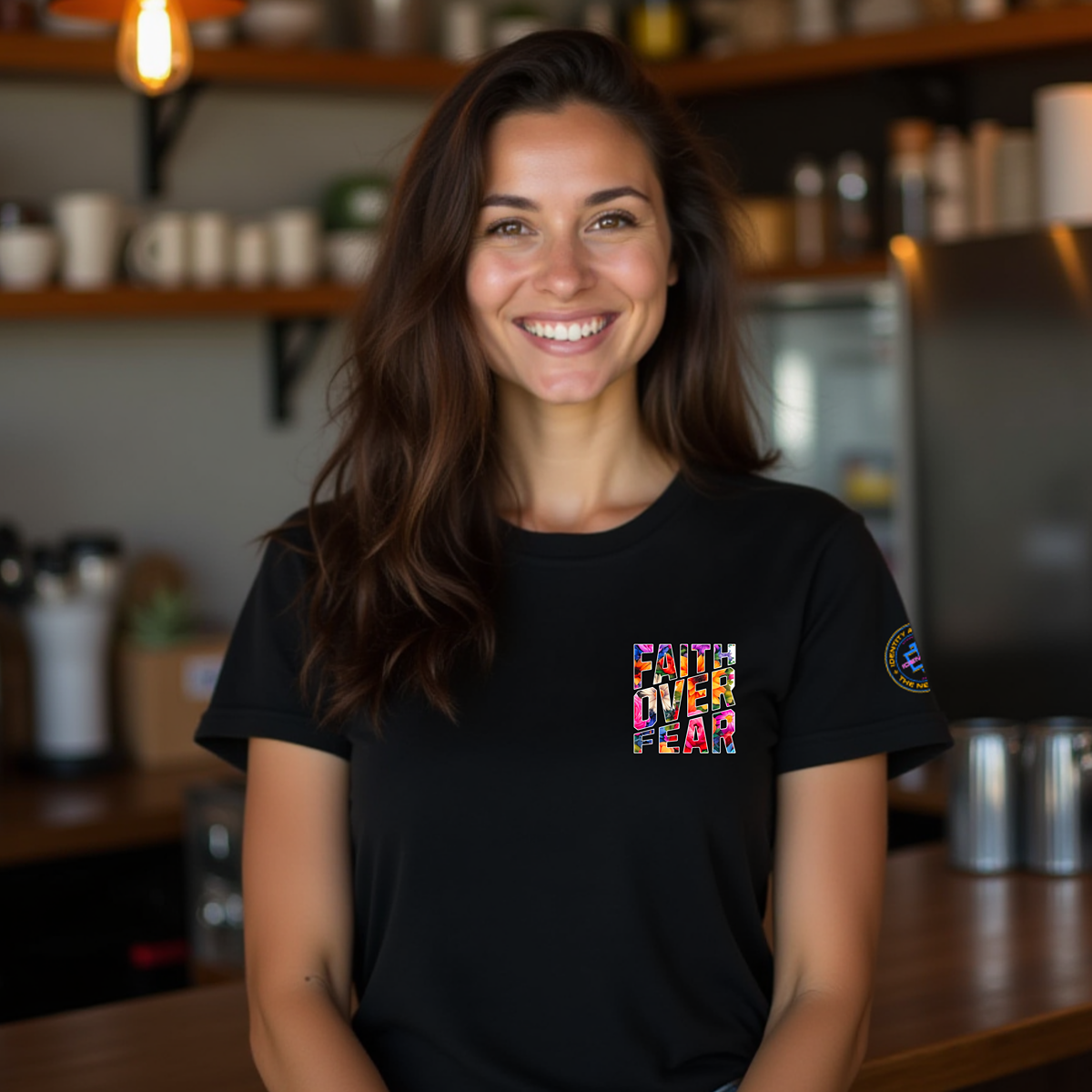 Ladies Faith Over Fear Floral T-Shirt
