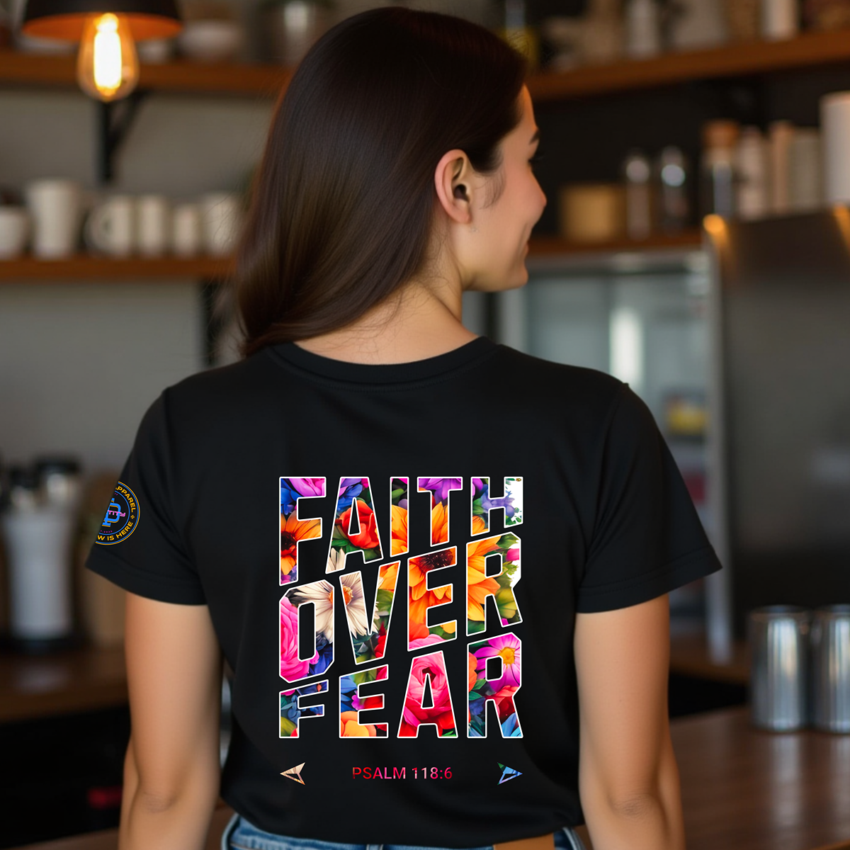 Ladies Faith Over Fear Floral T-Shirt