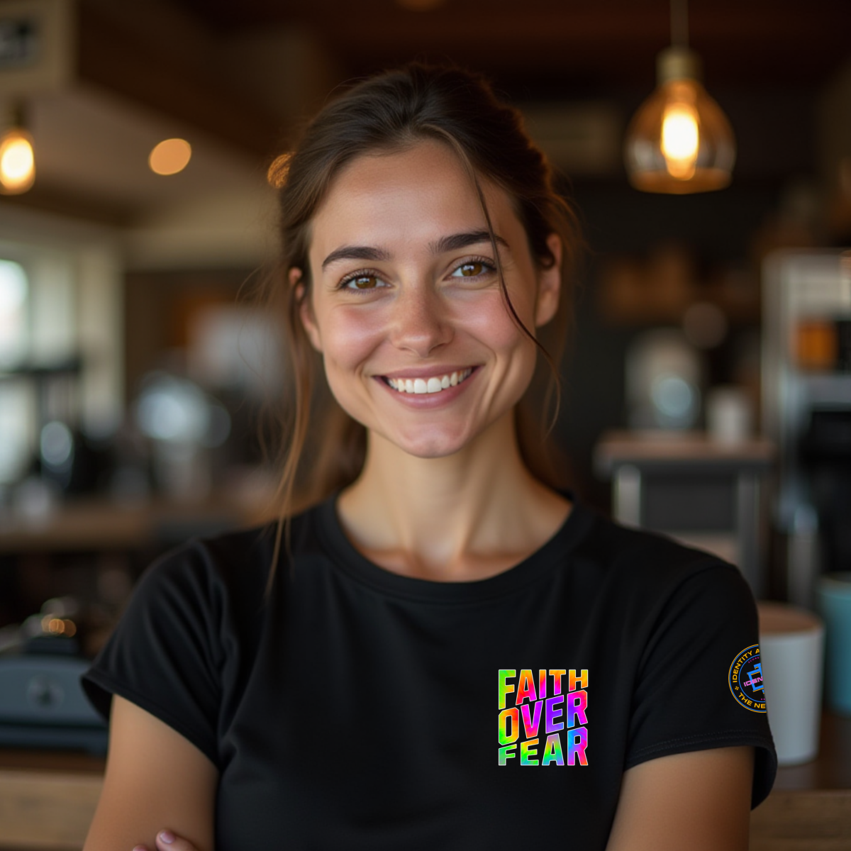 Ladies Tie Dye Cotton Faith Over Fear T