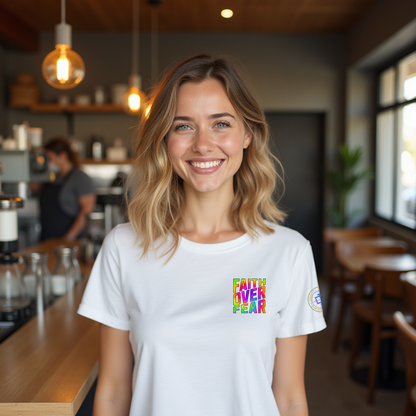 Ladies Tie Dye Cotton Faith Over Fear T
