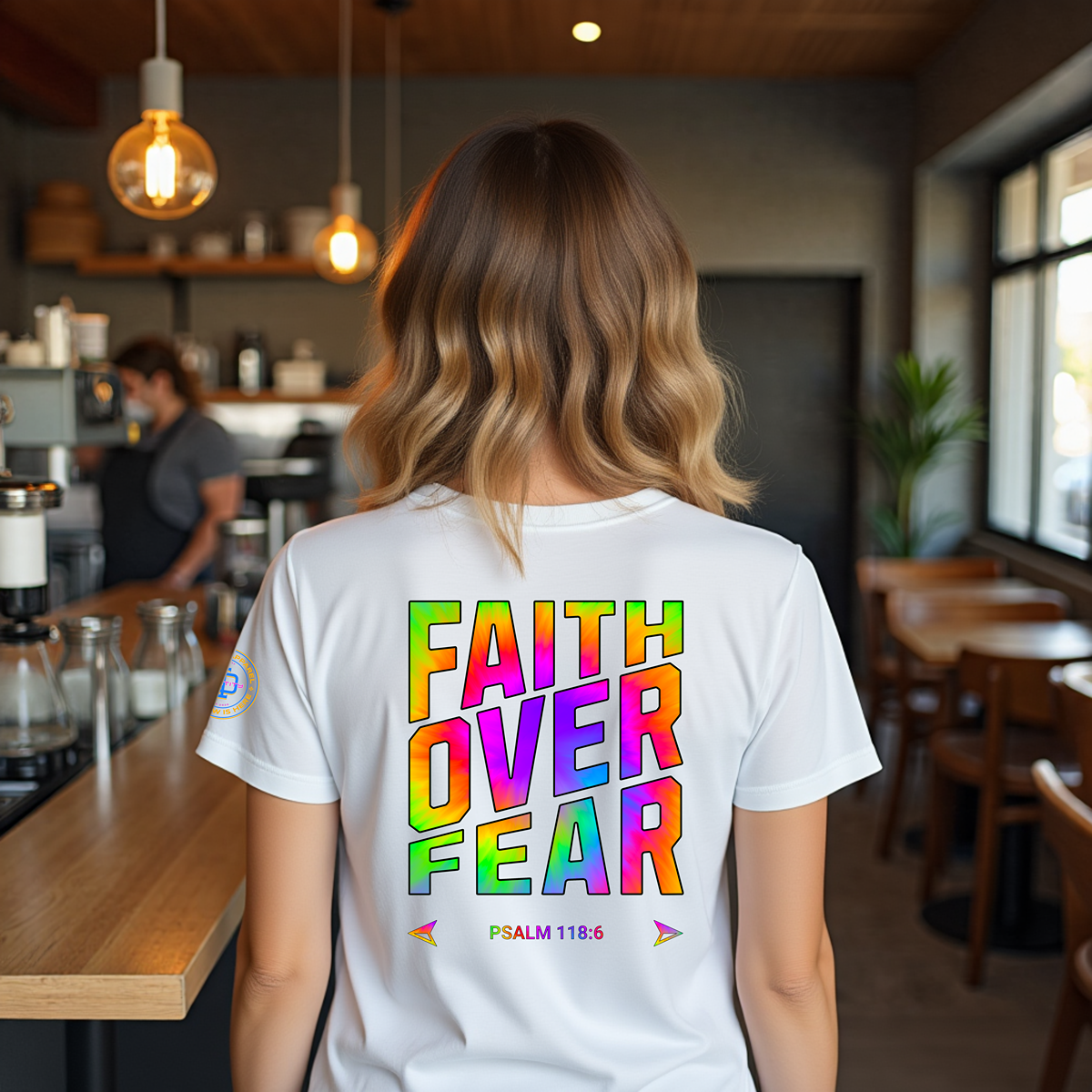 Ladies Tie Dye Cotton Faith Over Fear T