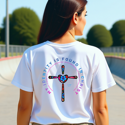 Ladies Floral Cross T