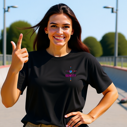 Ladies Floral Cross T