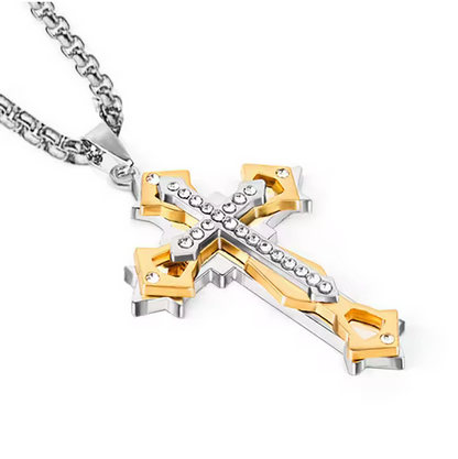 Large Zircon Cross Pendant Necklaces