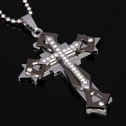 Large Zircon Cross Pendant Necklaces