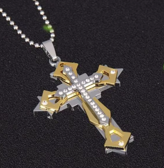 Large Zircon Cross Pendant Necklaces