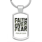 Cammo Faith Over Fear Keyring