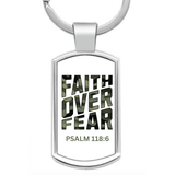 Cammo Faith Over Fear Keyring