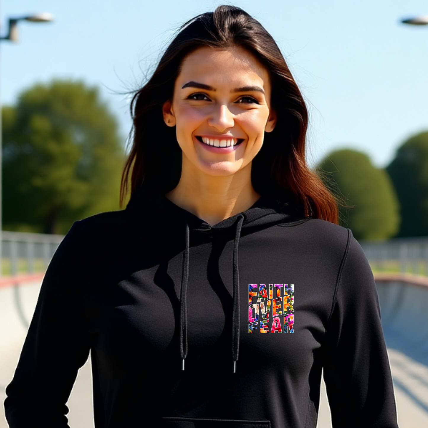 Faith Over Fear Floral Hoodie