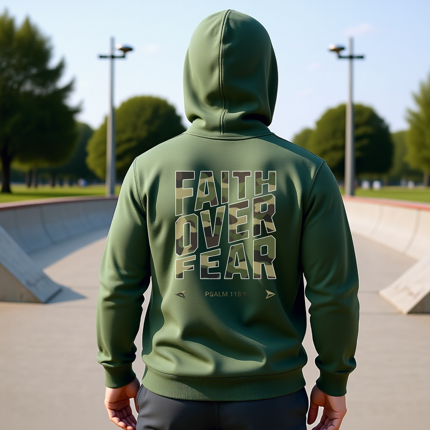 Cammo Faith Over Fear Hoodies