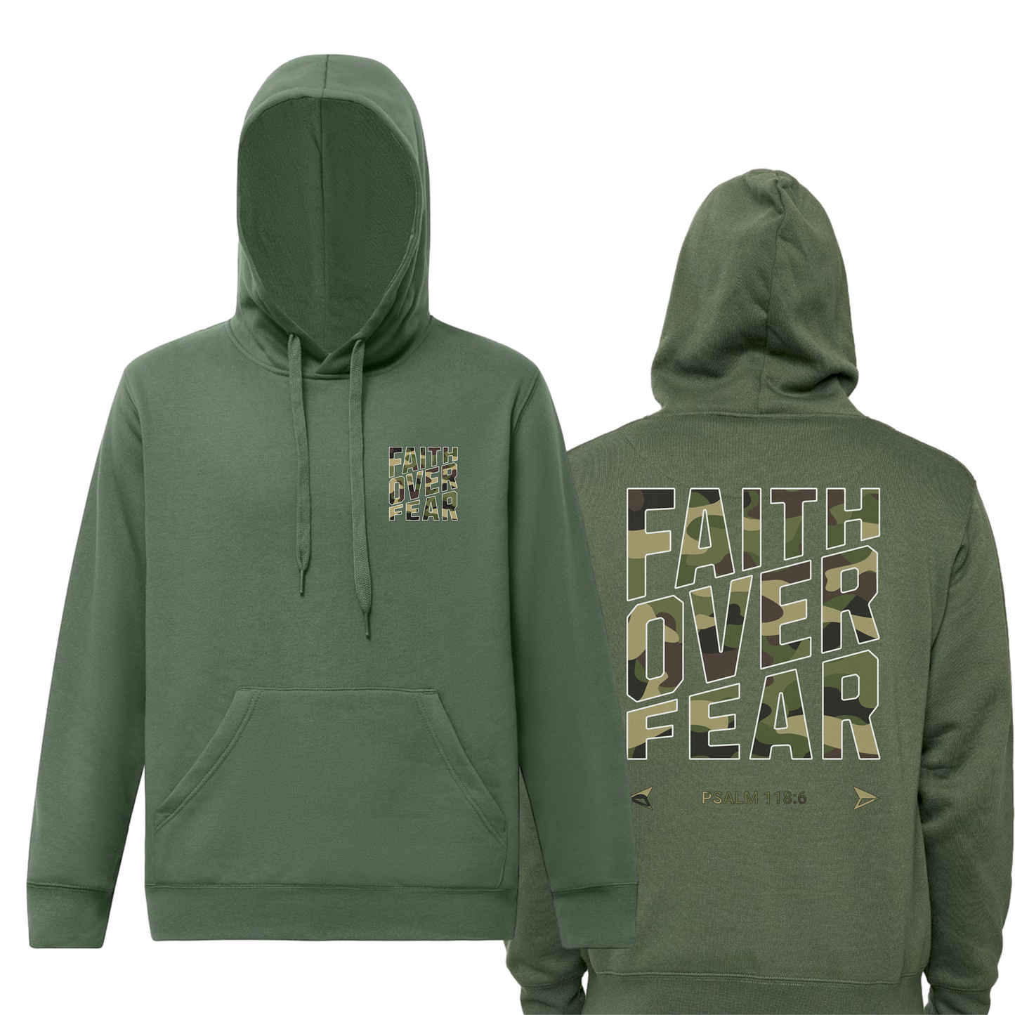 Cammo Faith Over Fear Hoodies